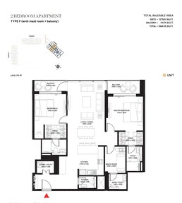 2 Beds 1394 Sq. Ft. Apartment in Sobha The Crest