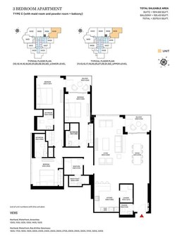 3 Beds 2070 Sq. Ft. Apartment in Sobha Waves Opulence