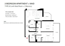 2 Beds 1364 Sq. Ft. Apartment in Soboh The Roof Residence
