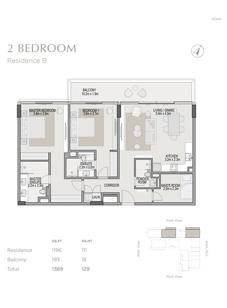 Soho The Berkeley 2 Beds Layout
