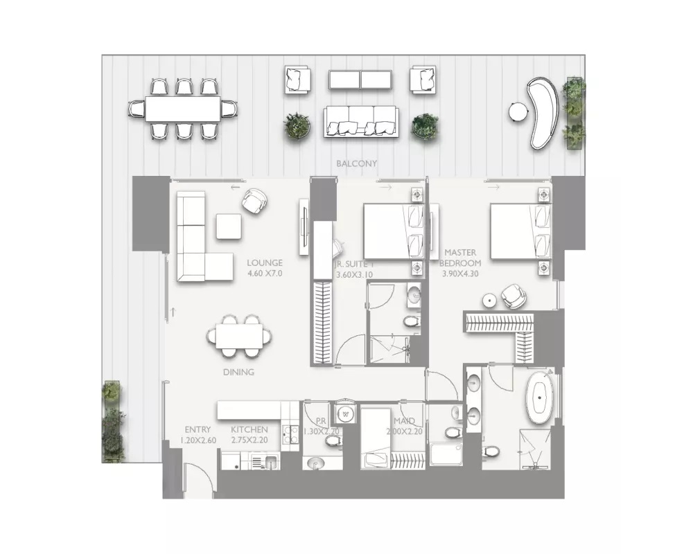 2 Beds 1734 Sq. Ft. Apartment in SOL Fairmont Residences Solara Tower