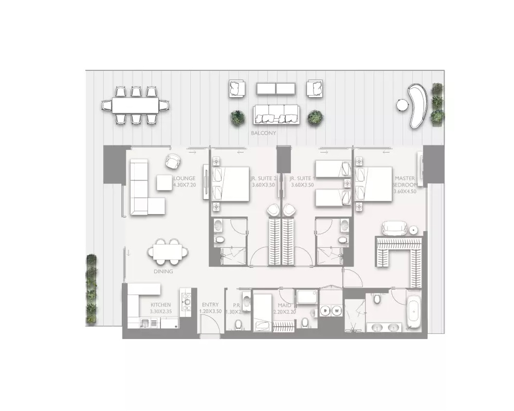 3 Beds 2653 Sq. Ft. Apartment in SOL Fairmont Residences Solara Tower