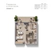 Sol Levante 1 Bed Layout