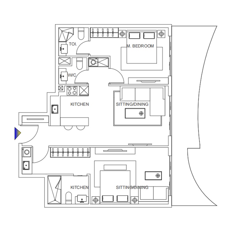 2 Beds 980 Sq. Ft. Apartment in Stamn Nautis Residences