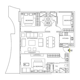 3 Beds 1990 Sq. Ft. Apartment in Stamn Nautis Residences