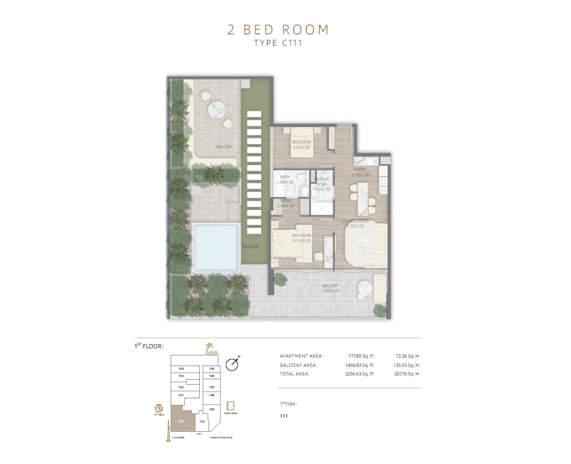 2 Beds 2236 Sq. Ft. Apartment in Stamn One Residences