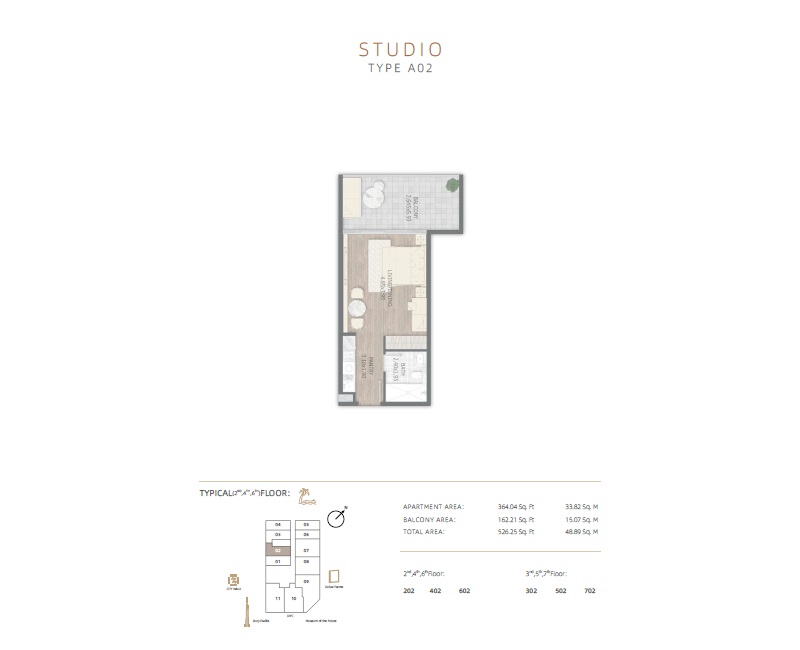526 Sq. Ft. Studio in Stamn One Residences