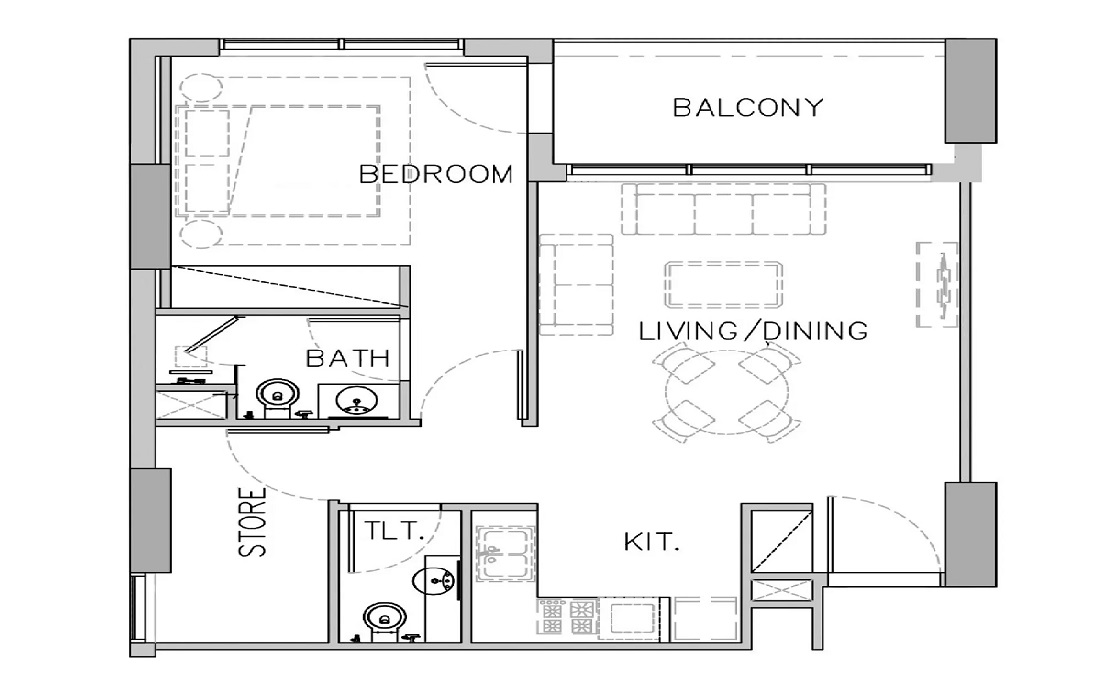 Stamn Yuni 1 Bed Layout