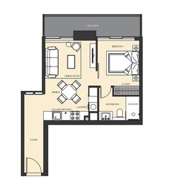 1 Bed 591 Sq. Ft. Apartment in Studio One Apartments