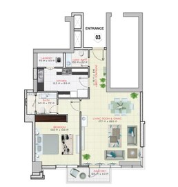 1 Bed 1082 Sq. Ft. Apartment in Suhail Bahwan Tower