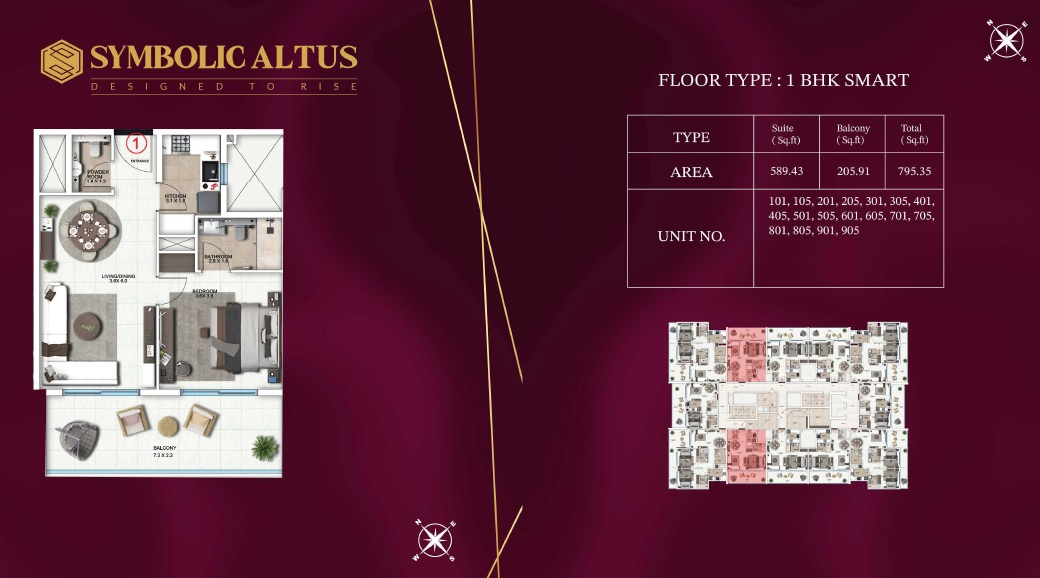 Symbolic Altus 1 Bed Layout