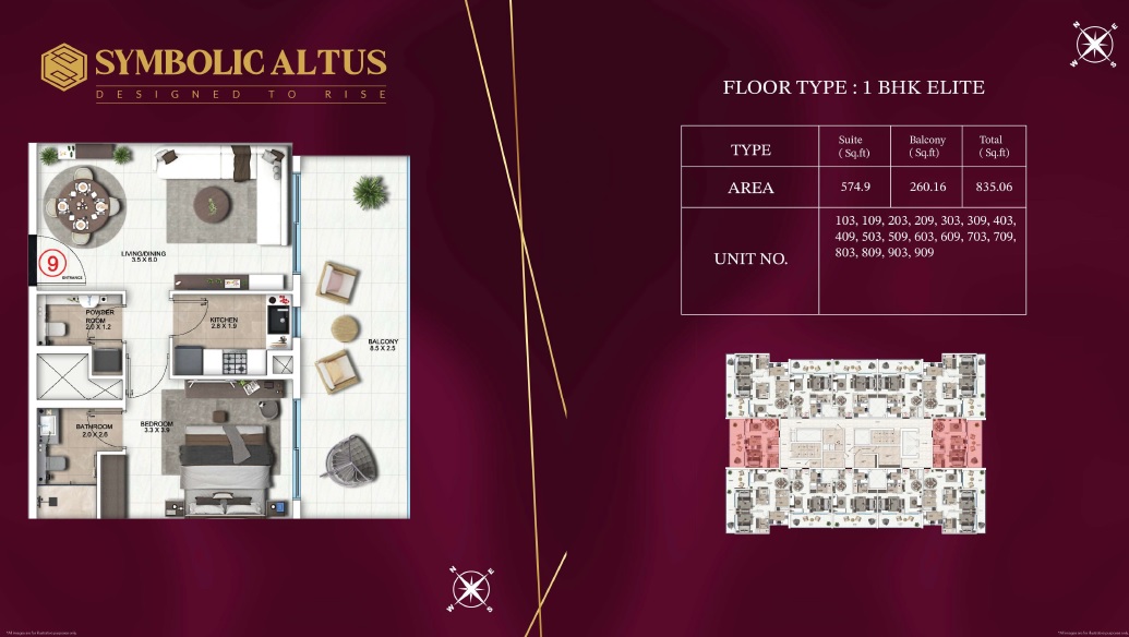 Symbolic Altus 1 Bed Layout
