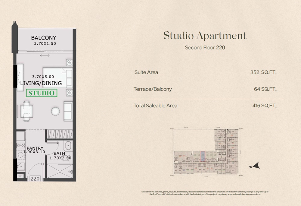 Tabeer 99 ParkPlace Studio Layout