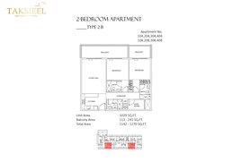 2 Beds 1270 Sq. Ft. Apartment in Takmeel Divine Residencia