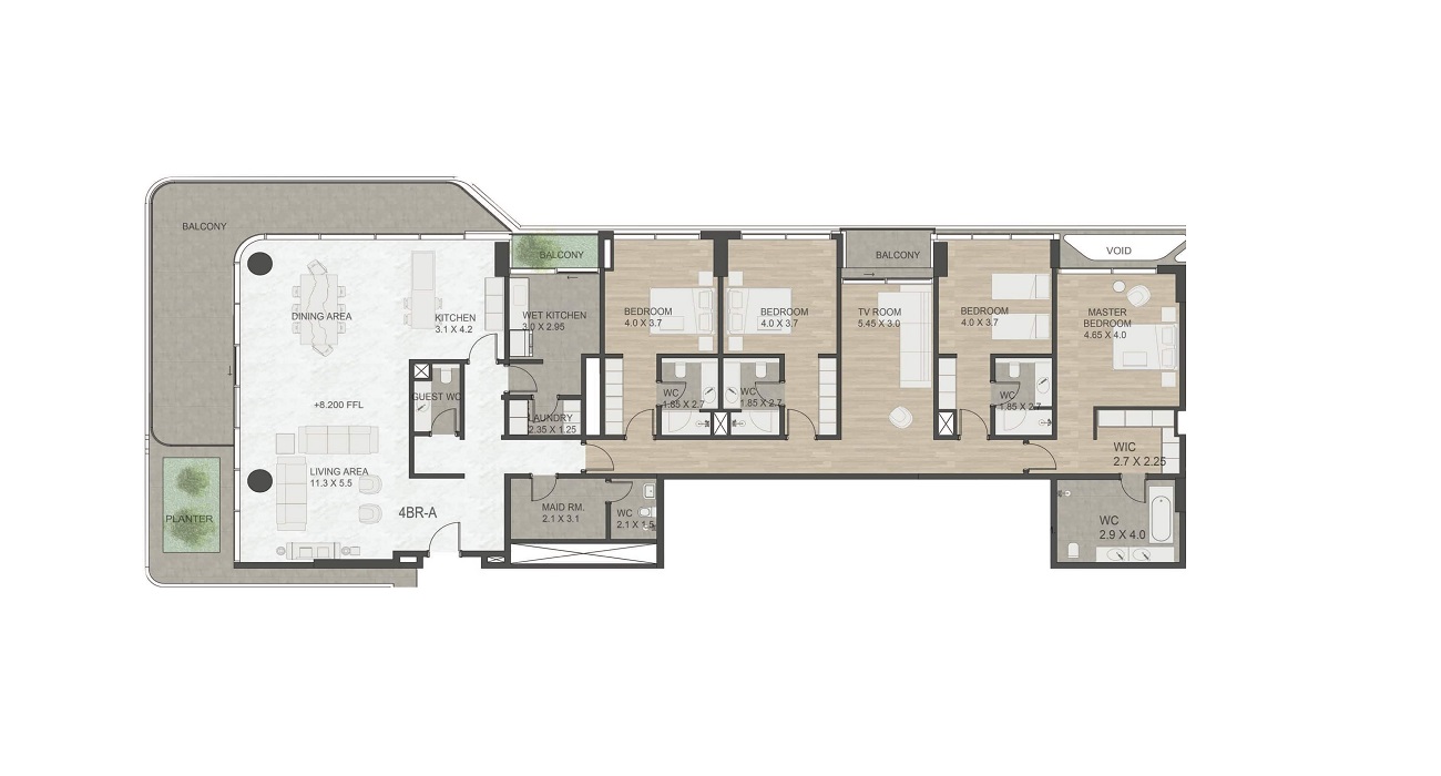 4 Beds 4117 Sq. Ft. Apartment in Taraf Luce Apartments