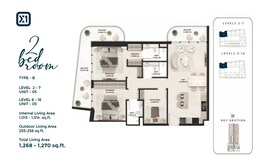 2 Beds 1268 Sq. Ft. Apartment in Tasmeer SquareX One