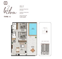 2 Beds 1434 Sq. Ft. Apartment in Tasmeer SquareX Residence