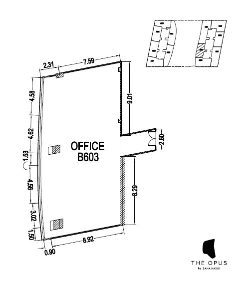 2272 Sq. Ft. Office Space in The Opus Commercial Tower