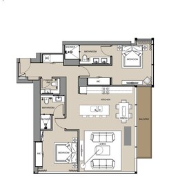 2 Beds 1255 Sq. Ft. Apartment in The Residences at Marina Gate 2