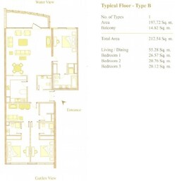 3 Beds 2282 Sq. Ft. Apartment in Tiara Amber Residences