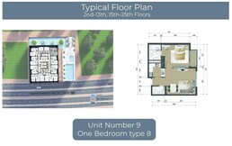 1 Bed 625 Sq. Ft. Apartment in Tiger Altai Tower