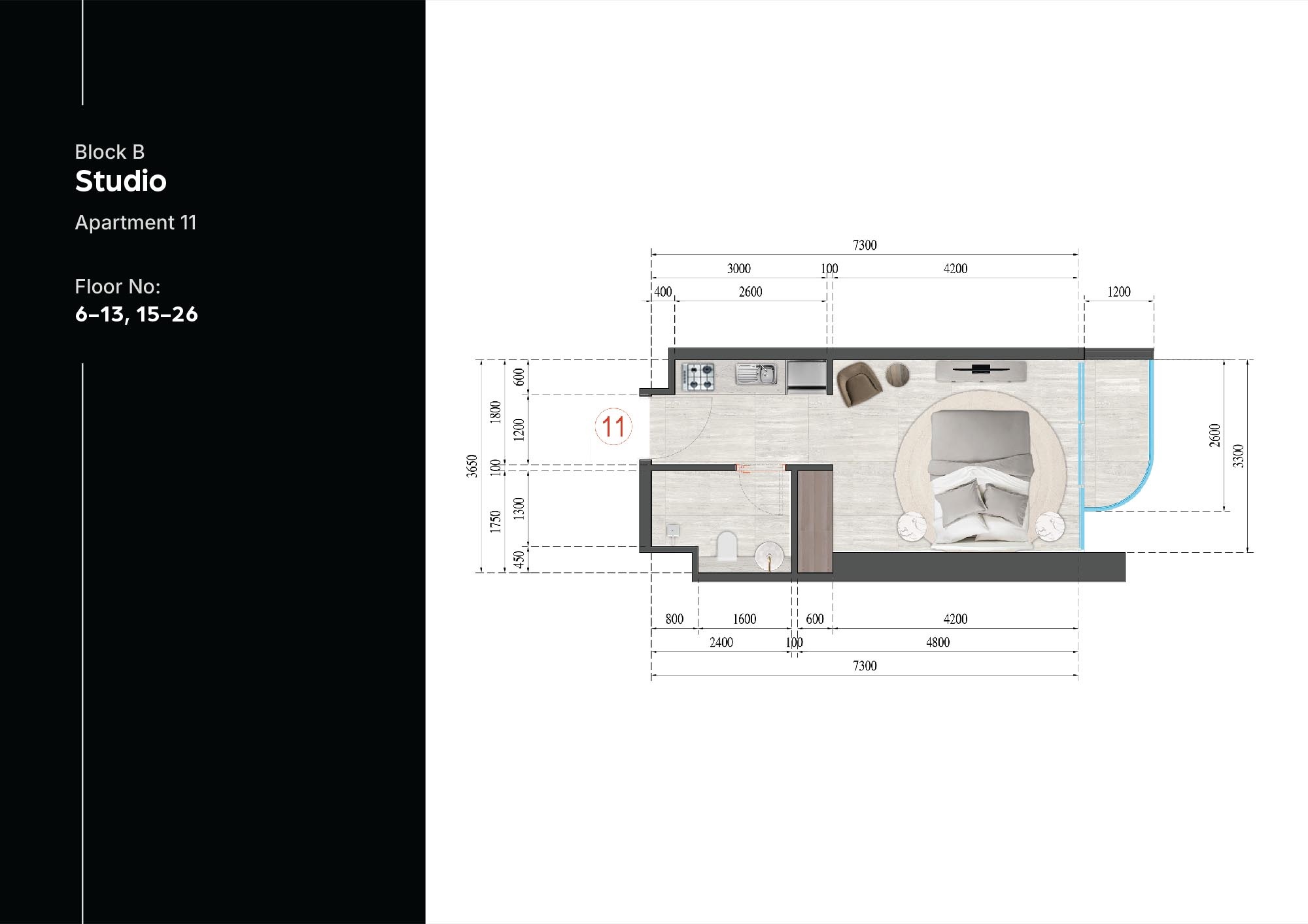 Tiger Guzel Towers Studio Layout