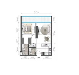 1 Bed 734 Sq. Ft. Apartment in Tiger Jade Tower