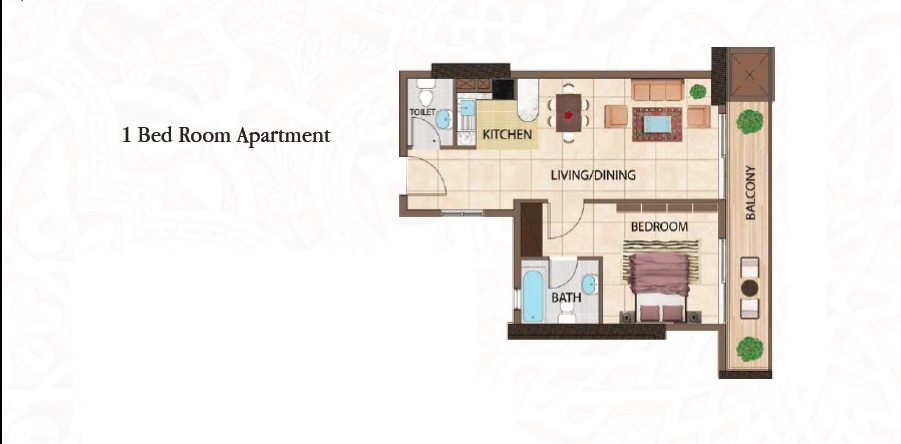 Time Arabian Gate 1 Bed Layout