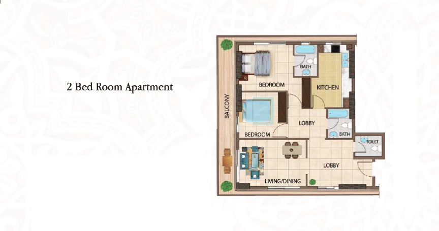 Time Arabian Gate 2 Beds Layout
