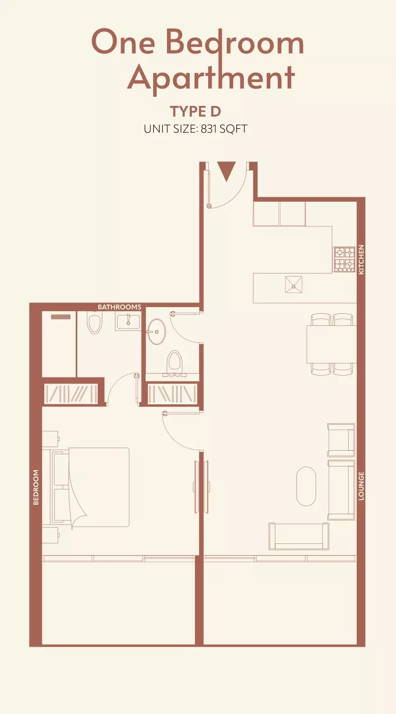 TownX 11 Hills Park 1 Bed Layout