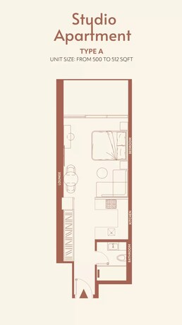 500 Sq. Ft. Studio in TownX 11 Hills Park