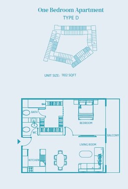 1 Bed 1102 Sq. Ft. Apartment in TownX Luma 22 Apartments