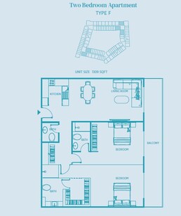 2 Beds 1309 Sq. Ft. Apartment in TownX Luma 22 Apartments