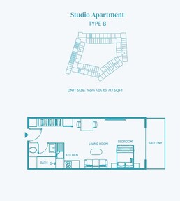 414 Sq. Ft. Studio in TownX Luma 22 Apartments