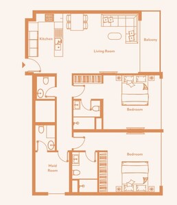 2 Beds 1243 Sq. Ft. Apartment in TownX Luma Park Views