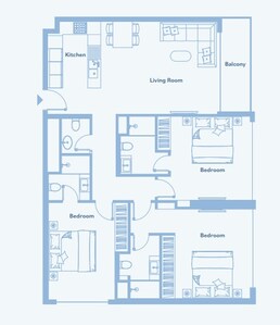 3 Beds 1298 Sq. Ft. Apartment in TownX Luma Park Views