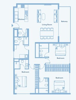 3 Beds 1711 Sq. Ft. Apartment in TownX Luma Park Views