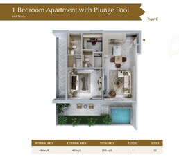 1 Bed 1155 Sq. Ft. Apartment in Tranquil Blossom 76