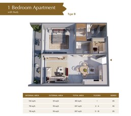 1 Bed 837 Sq. Ft. Apartment in Tranquil Blossom 76