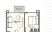 UNA Apartments 1 Bed Layout