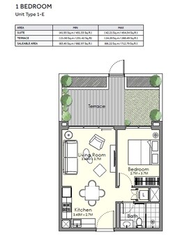 1 Bed 683 Sq. Ft. Apartment in UNA Apartments