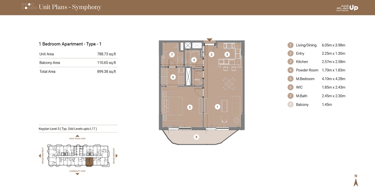 1 Bed 899 Sq. Ft. Apartment in Union Takaya Symphony