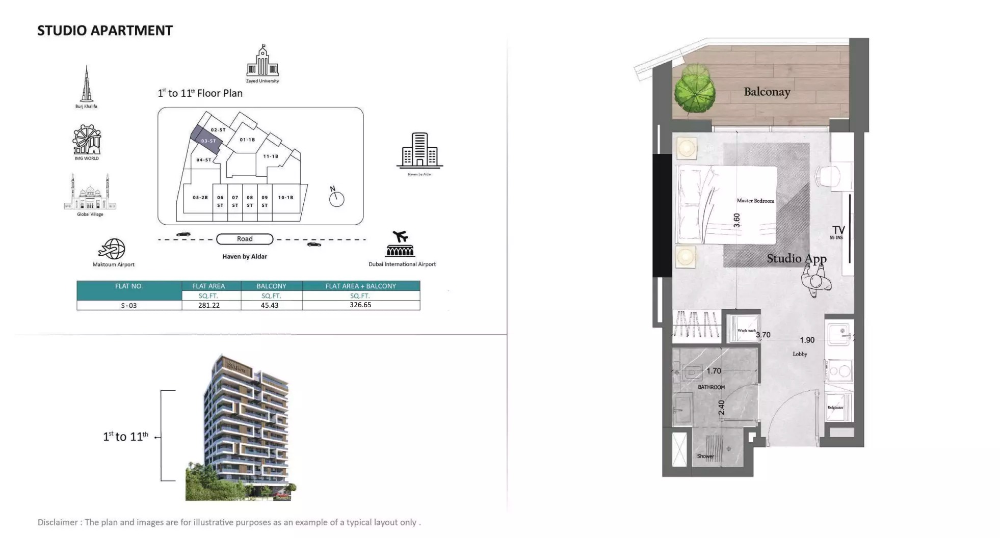 Unique Saray Prime Residence Studio Layout