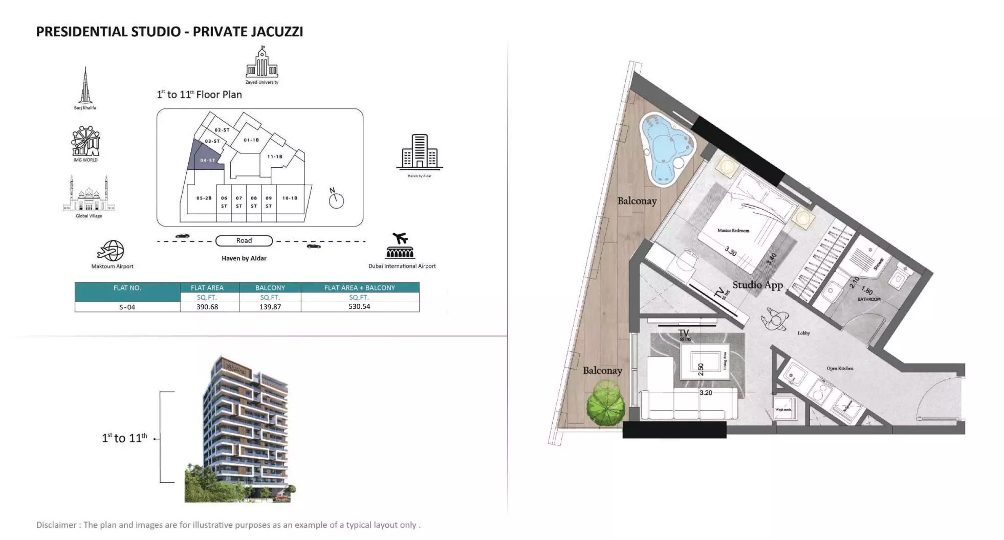 Unique Saray Prime Residence Studio Layout