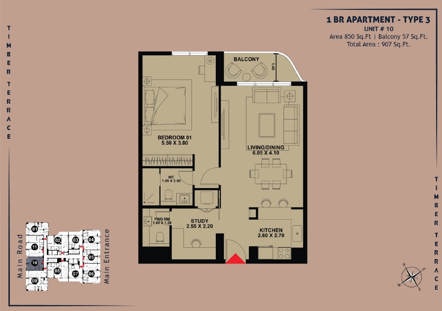 1 Bed 907 Sq. Ft. Apartment in Vakson Timber Terrace