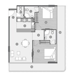2 Beds 1206 Sq. Ft. Apartment in Valores Elevia Residences