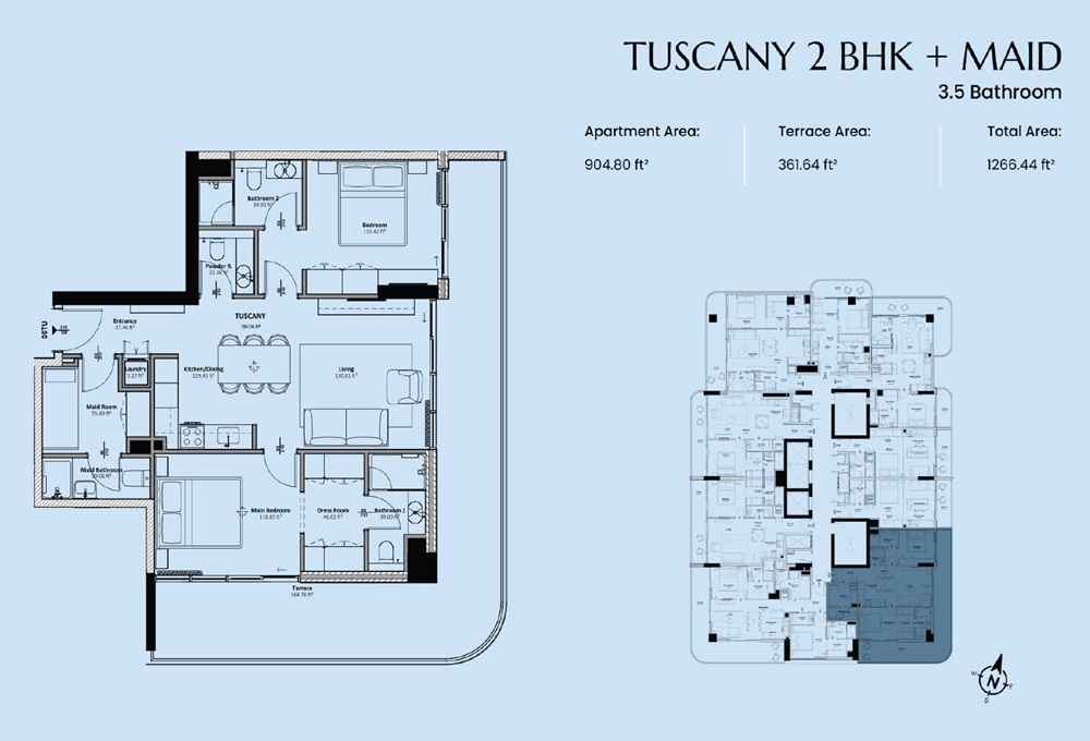 2 Beds 1266 Sq. Ft. Apartment in Vantage Livel Residenza