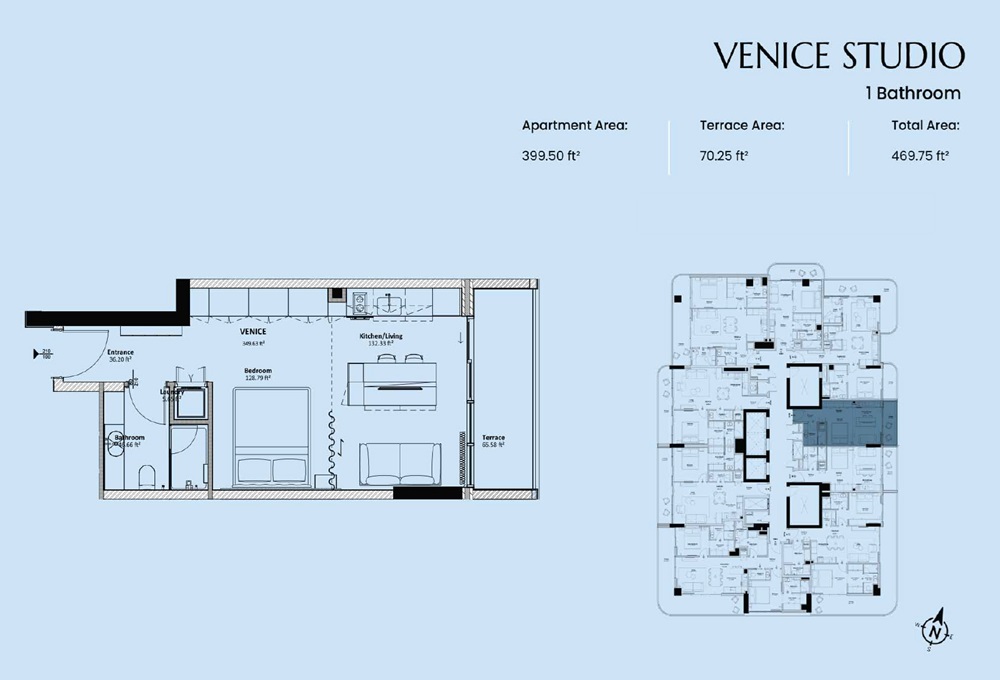 470 Sq. Ft. Studio in Vantage Livel Residenza