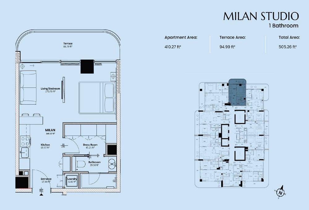 505 Sq. Ft. Studio in Vantage Livel Residenza