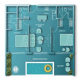 2 Beds 1280 Sq. Ft. Apartment in Vincitore Aqua Dimore